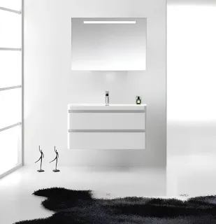 Подвесная тумба с раковиной Parly Spa Gucci100 белый глянцевый